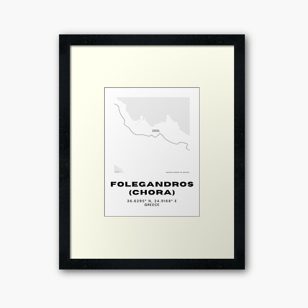 Item preview, Minimalist Black & White Folegandros (Chora), Greece City Map designed and sold by RM-Journey.