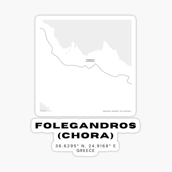 Item preview, Minimalist Black & White Folegandros (Chora), Greece City Map designed and sold by RM-Journey.