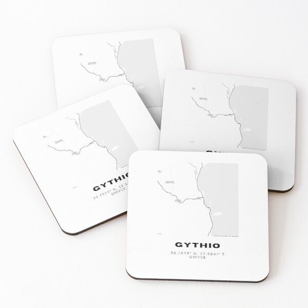 Artikelvorschau, Minimalistischer schwarz-weißer Stadtplan von Gythio, Griechenland entworfen und verkauft von RM-Journey.