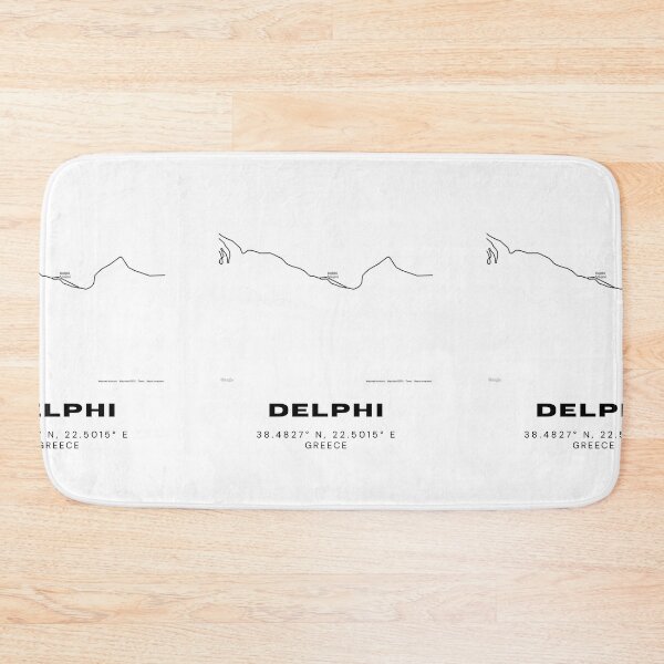 Item preview, Minimalist Black & White Delphi, Greece City Map designed and sold by RM-Journey.