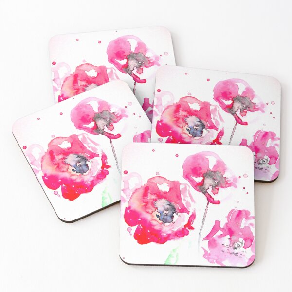 Item preview, Abstract Red Poppies Abstract Watercolor Painting Art designed and sold by Sarah  Rajkotwala.