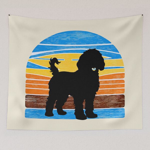 Item preview, Goldendoodle Vintage Sunset – Retro Silhouette Dog Lover Design designed and sold by Fredster1966.