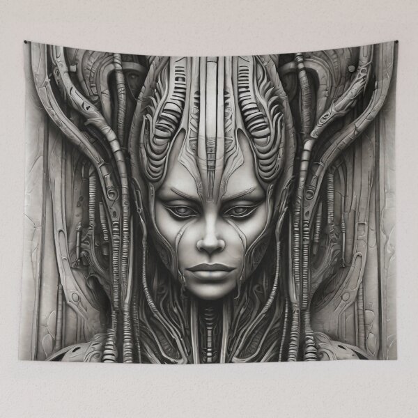 Item preview, Dark Sci-Fi Horror - Bio-Mechanical Witch Queen - Gothic  designed and sold by CattlettArt.