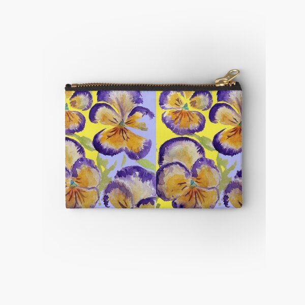 Artikelvorschau, Viola-Aquarell-lila Blumenmuster auf Gelb und Lavendel entworfen und verkauft von Sarah Rajkotwala.