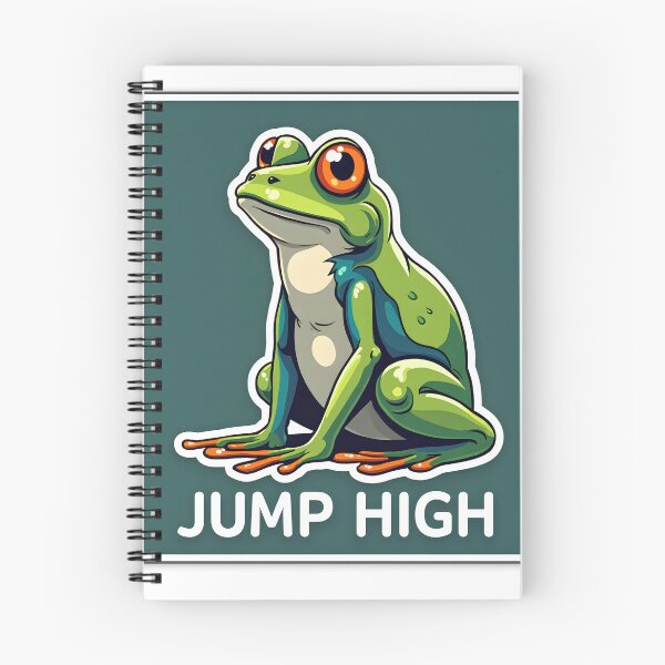 Item preview, "Jump High" Bold Frog Sticker - Motivational Decal for Reaching Your Potential designed and sold by www.contentcraze.in.