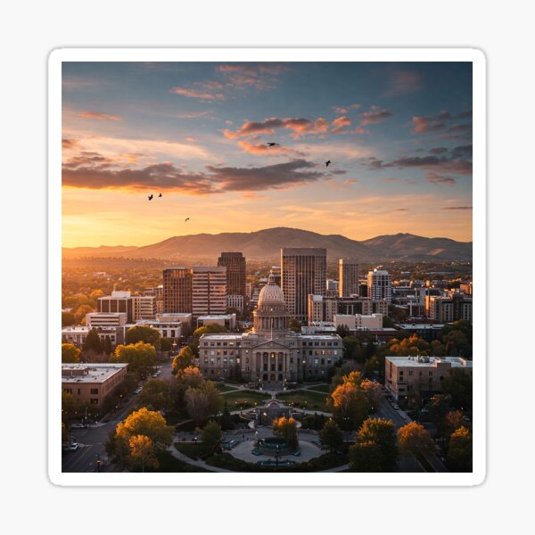 Item preview, Mountainous City Skyline Landscape designed and sold by PBSimmons.