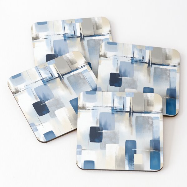 Item preview, Modern Coastal Geometry in Blue Mist and Sandstone designed and sold by Moisky Patterns.