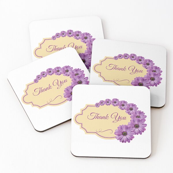 Item preview, purple flower thank you design designed and sold by PnrArtDesign.
