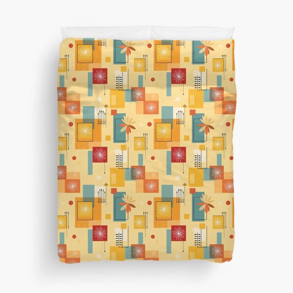 Item preview, Retro Mid-Century Floral Pattern – Geometric Seamless Design in Warm Tones designed and sold by Moisky Patterns.