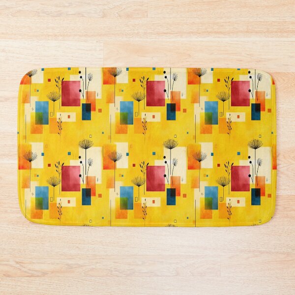 Item preview, Bold Retro Floral – Abstract Mid-Century on Vibrant Yellow designed and sold by Moisky Patterns.