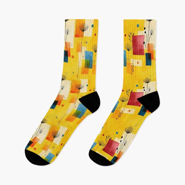 Item preview, Bold Retro Floral – Abstract Mid-Century on Vibrant Yellow designed and sold by Moisky Patterns.
