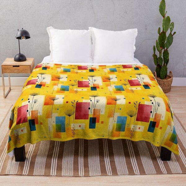 Item preview, Bold Retro Floral – Abstract Mid-Century on Vibrant Yellow designed and sold by Moisky Patterns.