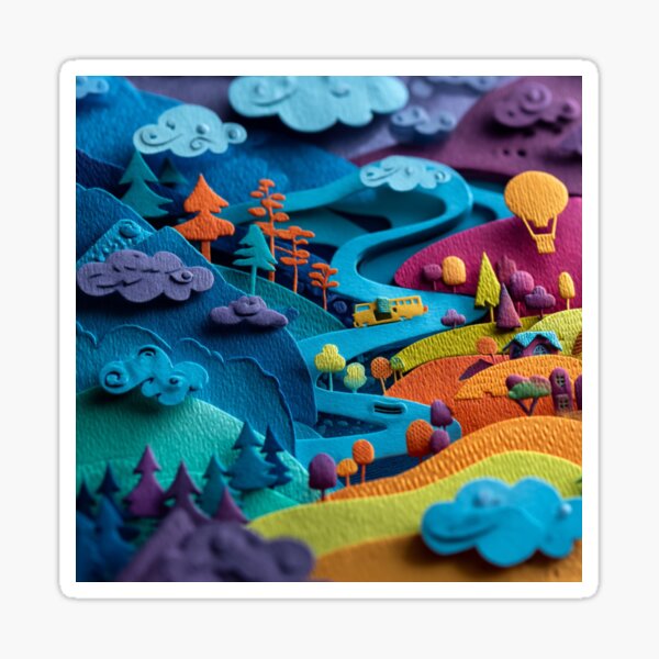 Vista previa del artículo con la obra «Battle Layers: A Fortnite Paper Cutout Realm», diseñado y vendido por VividDreamsArt.