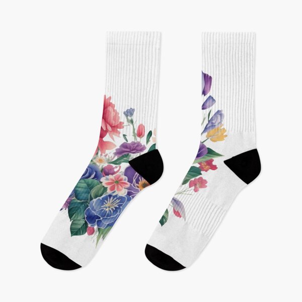 Item preview, Retro Bloom – 70s-Inspired Bold Watercolor Floral Bouquet designed and sold by CharmingGarden.