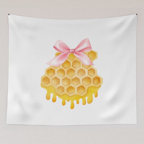 Item preview, Honeycomb with Pink Bow – Coquette Cottagecore Watercolor Aesthetic designed and sold by DivinePassion.
