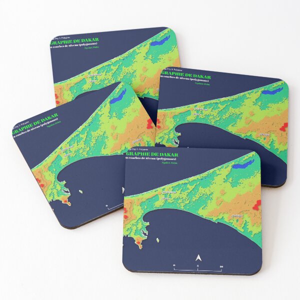 Item preview, Modern relief map of Dakar designed and sold by GeoTechDev.