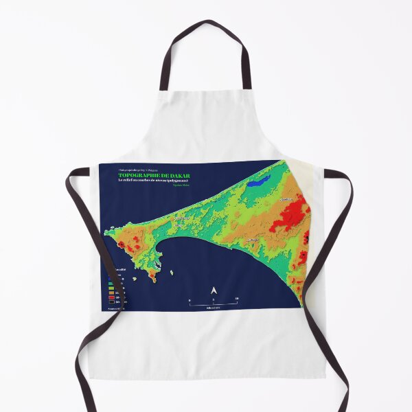 Item preview, Modern relief map of Dakar designed and sold by GeoTechDev.