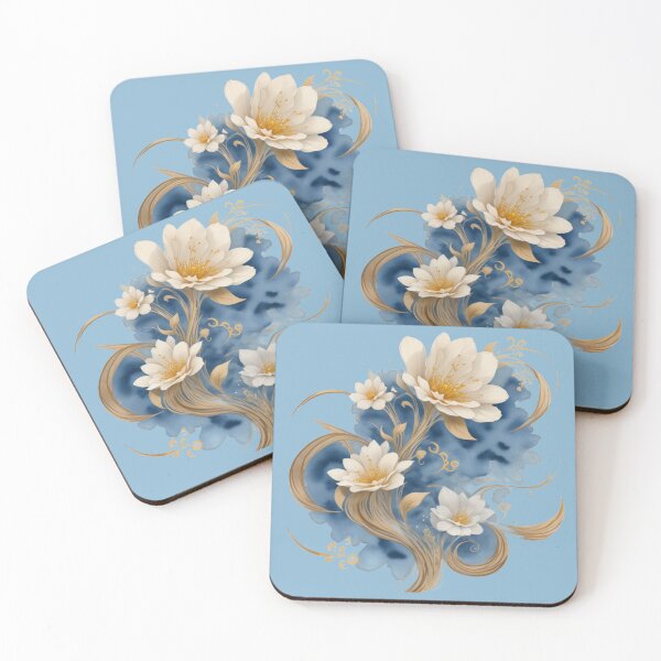 Item preview, Midnight Bloom – Elegant Watercolor Floral with Golden Swirls designed and sold by CharmingGarden.
