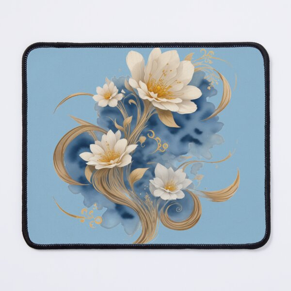 Item preview, Midnight Bloom – Elegant Watercolor Floral with Golden Swirls designed and sold by CharmingGarden.