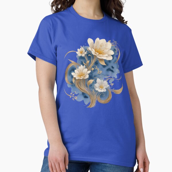 Item preview, Midnight Bloom – Elegant Watercolor Floral with Golden Swirls designed and sold by CharmingGarden.