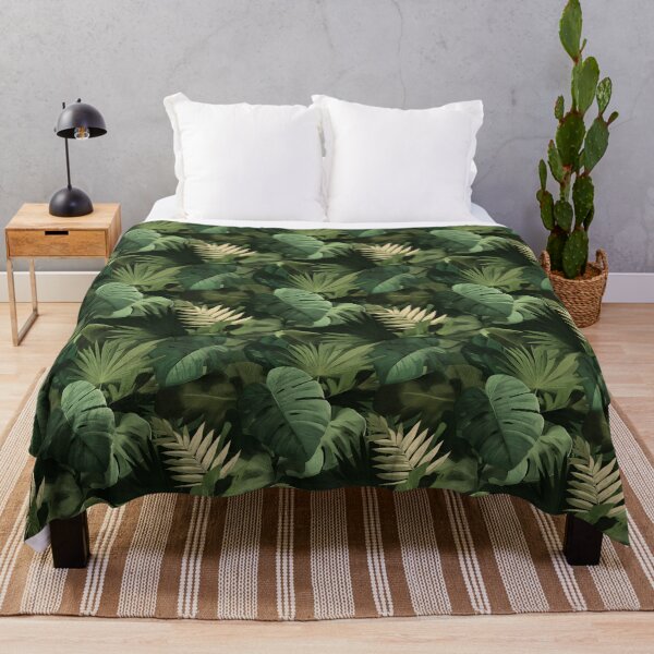Item preview, Tropical Large Leave Deep Green Foliage Botanical Pattern designed and sold by GnosisCollage.