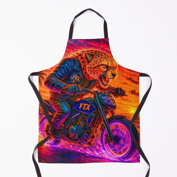 Item preview, FTX MC Cheetah Biker – Speed Beast on a Flaming Supermoto designed and sold by Fresh-Threads-X.