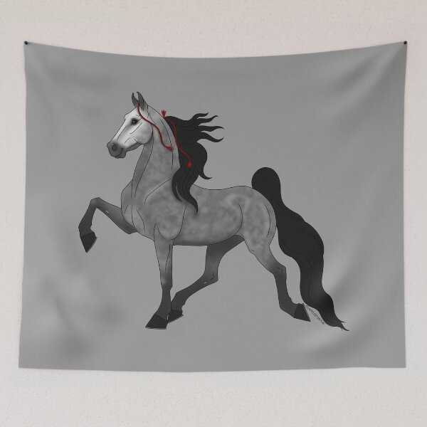 Item preview, Cartoon Gray American Saddlebred Horse designed and sold by DappledMoon.