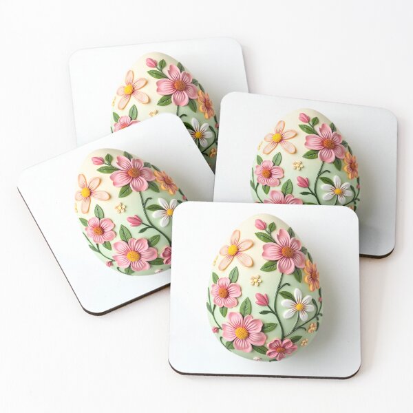 Item preview, Elegant Floral Easter Egg Digital Art Print - Beautiful Spring Flower Illustration designed and sold by www.contentcraze.in.
