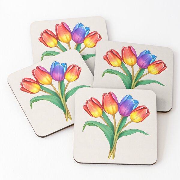 Item preview, Rainbow Tulips: A Symphony of Colours designed and sold by HeartfulBloom.