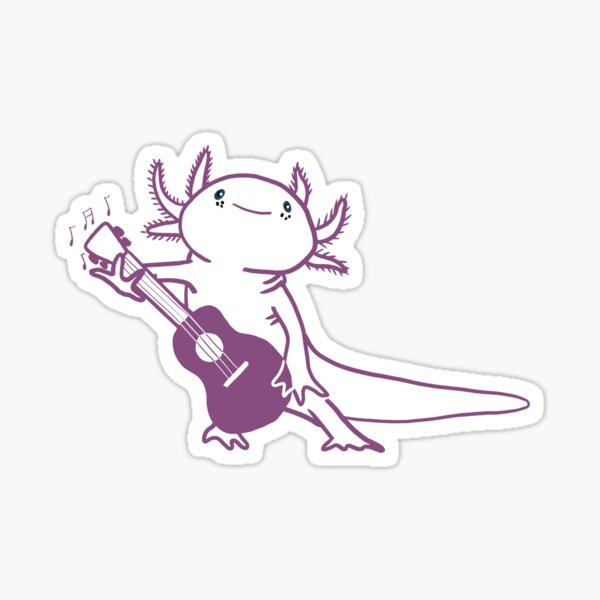 Vista previa del artículo con la obra «Axolotl toca la guitarra», diseñado y vendido por Happysunny23.