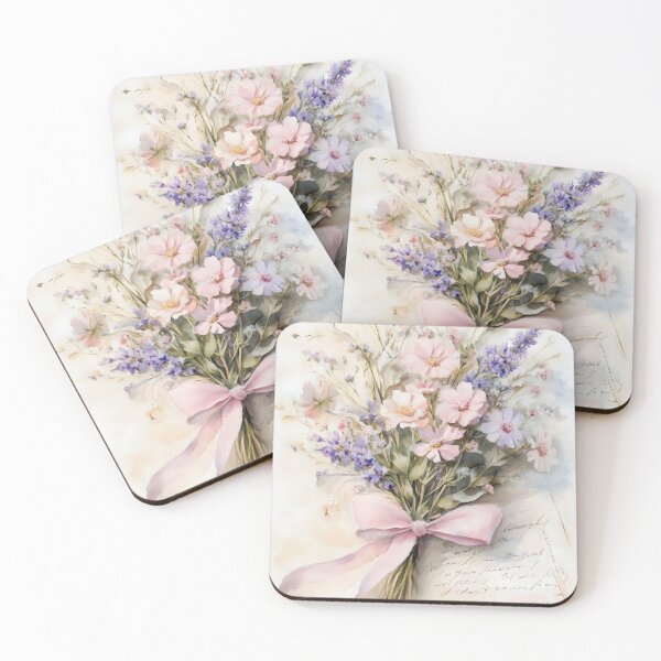 Item preview, Vintage Letter and Spring Wildflower Bouquet designed and sold by Toriu.