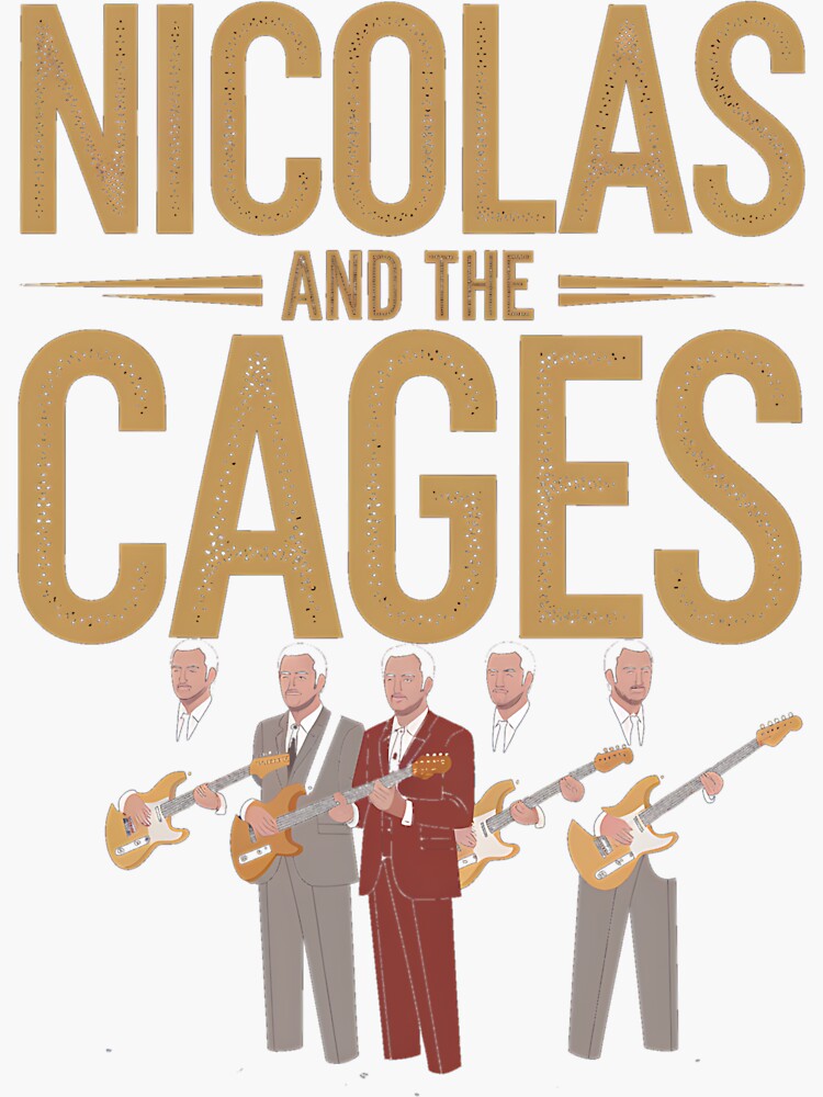 Thumbnail 3 of 3, Sticker, Nicolas And The Cages Nic Cage Band designed and sold by Nekusa.