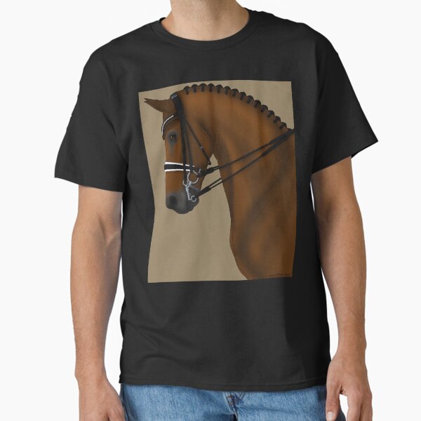 Aperçu de l'œuvre Cheval de dressage bai en double bride créée et vendue par DappledMoon.