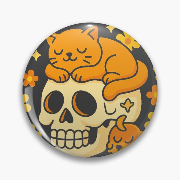 Item preview, Inner Peace – Cute Skull, Cat & Dog Positive Energy Art designed and sold by Cheeky Companions.