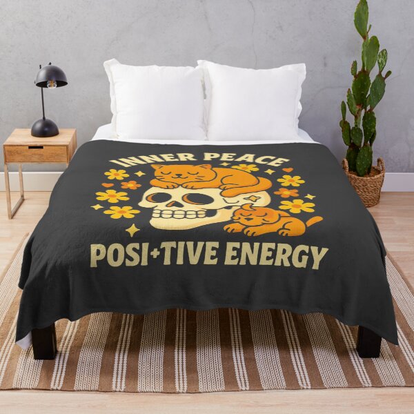 Item preview, Inner Peace – Cute Skull, Cat & Dog Positive Energy Art designed and sold by Cheeky Companions.