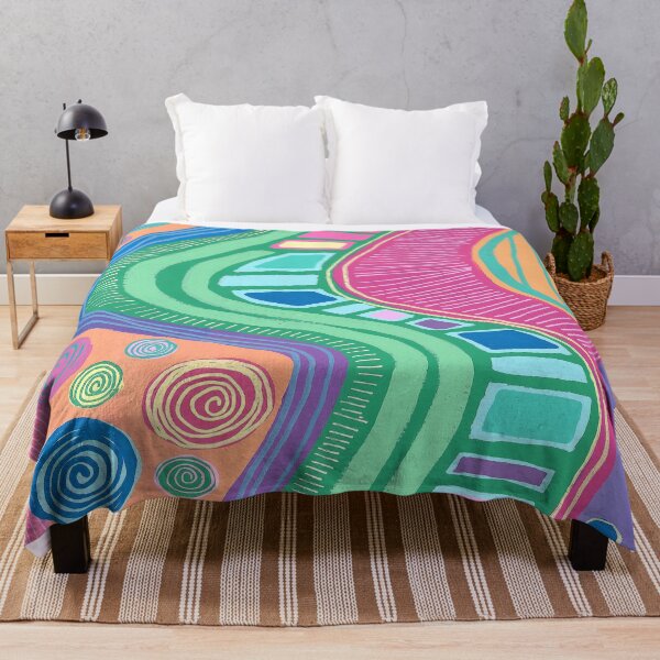 Item preview, Brightly Colored Waves Abstract designed and sold by ewartick1.