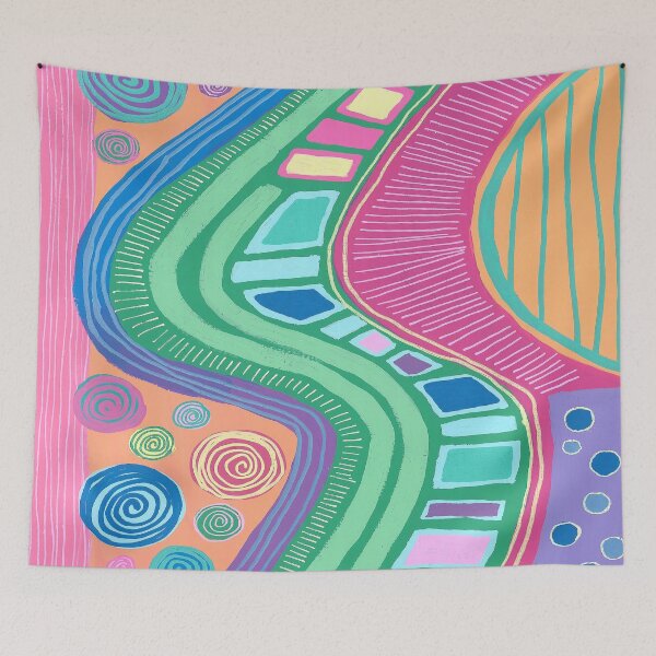 Item preview, Brightly Colored Waves Abstract designed and sold by ewartick1.