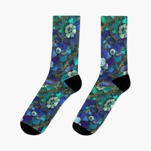 Item preview, Abstract Floral Arrangement of Vibrant Blue and Green Flowers designed and sold by CoolPixels.