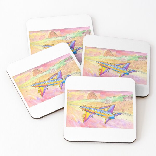 Item preview, Airplane Sunset Watercolor Landscape designed and sold by Harold-Inks.