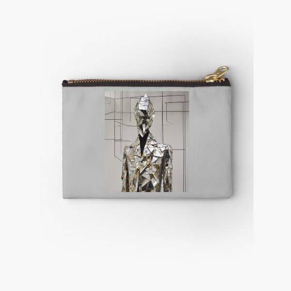 Item preview, "Sculpted Reflections: Abstract Masked Figure in Geometric Harmony" designed and sold by Artisticanvas.