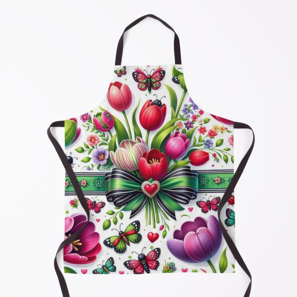 Item preview, Tulip Bouquet with Ladybugs and Butterflies" designed and sold by purplesensation.