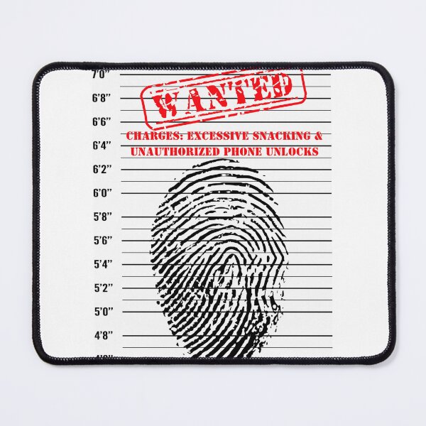 Item preview, Wanted Charges Excessive Snacking Unauthorized Phone Unlocks | Funny Mugshot T-Shirt | Sarcastic Criminal Humor Tee | Foodie Felony Apparel | Fingerprint Graphic Unisex Top designed and sold by Weird5-TheStore.