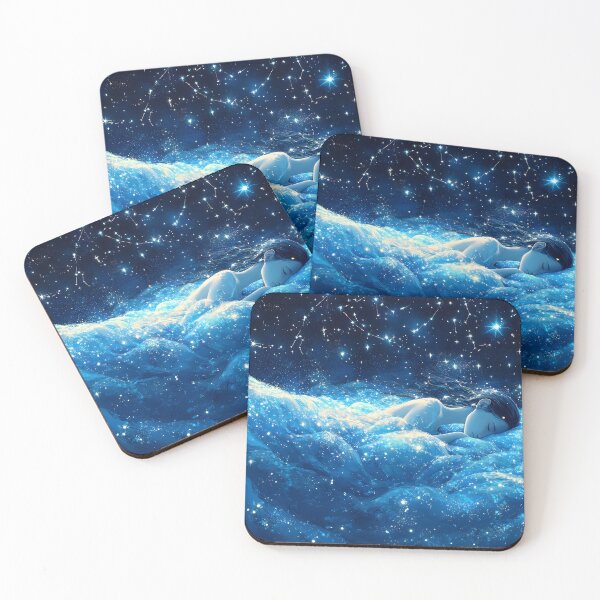 Item preview, A peaceful lady lying under a glowing canopy of stars designed and sold by wonderisland.