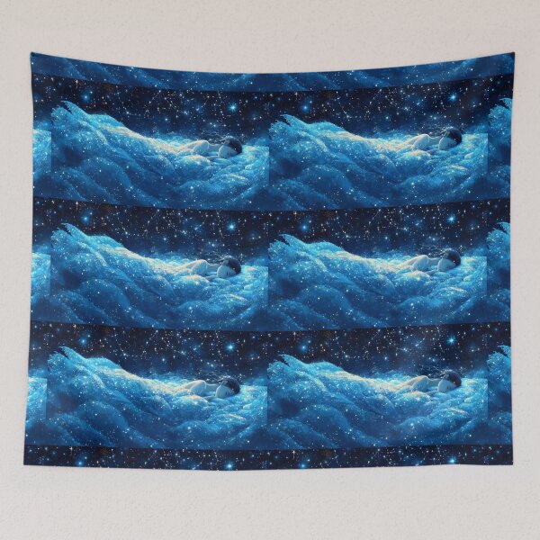 Item preview, A peaceful lady lying under a glowing canopy of stars designed and sold by wonderisland.