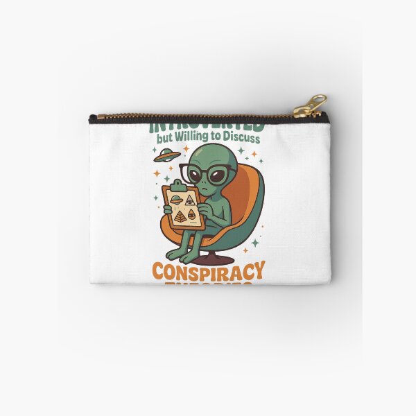 Item preview, Introverted Alien Discussing Conspiracy Theories – Retro Sci-Fi Nerdcore Design designed and sold by DJCApparel.