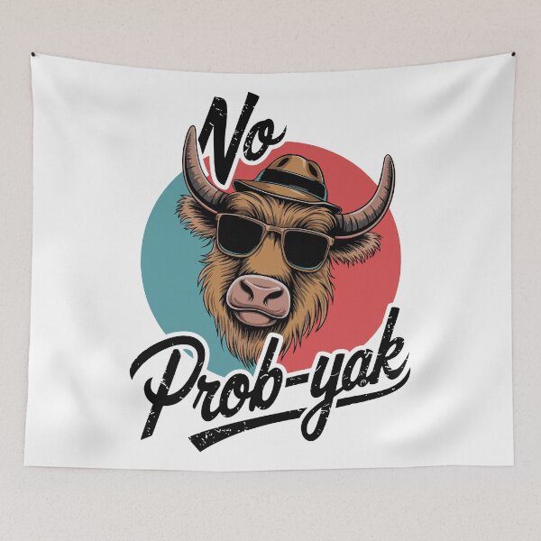 Item preview, No Prob-Yak Retro Cool Yak Design designed and sold by WildlifeInc.