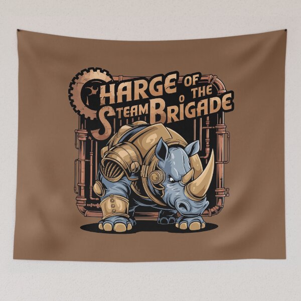 Item preview, Steampunk Rhino Warrior – Charge of the Steam Brigade designed and sold by WildlifeInc.