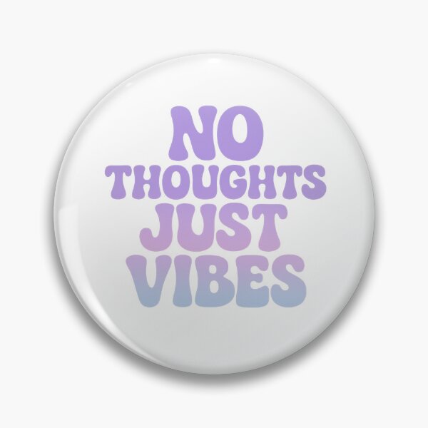 Item preview, No Thoughts Just Vibes – Trippy Vaporwave Gradient Aesthetic Typography designed and sold by DJCApparel.