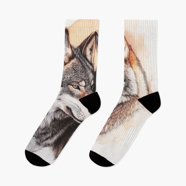 Item preview, Watercolor wolves wildlife print designed and sold by dcrc.