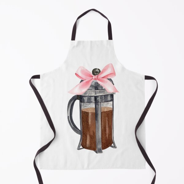Item preview, French Press Coffee with Pink Bow – Coquette Café Watercolor Aesthetic designed and sold by DivinePassion.